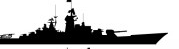 black and white silhouette of a battleship